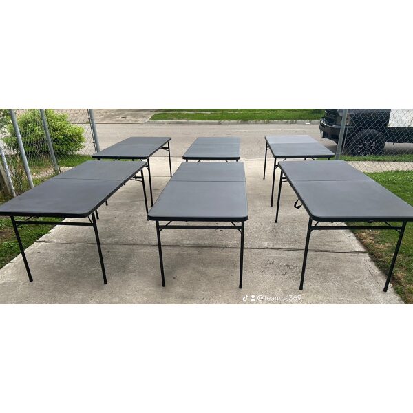 Mainstays 6 ft Bi-Fold Plastic Folding Table Black