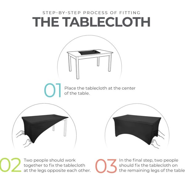 Black 6FT Spandex Tablecloths